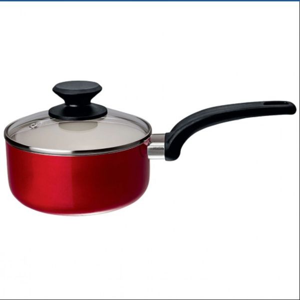 Panela Euro Home Montreal em Alumínio com Revestimento Antiaderente Cerâmico e Tampa de Vidro com Saída de Vapor 16 cm Vermelho Panela Euro Home Montreal em Alumínio com Revestimento Antiaderente Cerâmico e Tampa de Vidro com Saída de Vapor 16 cm Vermelho