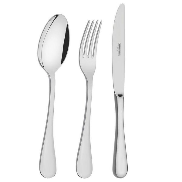 Faqueiro Tramontina Inox Classic com Estojo de Madeira - 101 Peças Inox Faqueiro Tramontina Inox Classic com Estojo de Madeira - 101 Peças Inox