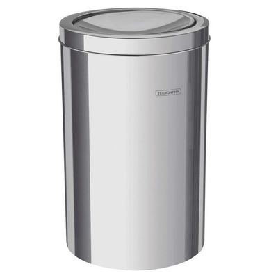 Lixeira Tramontina 12 Litros Tampa Basculante Swing 94542/112 Inox