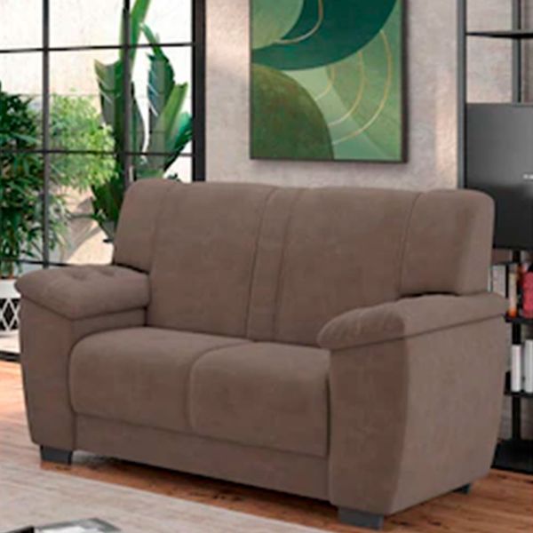Sofá 2 Lugares Roma II com Revestimento em Veludo 133 cm de Largura Luizzi Cappuccino