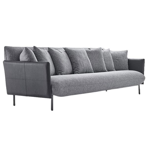 Sofá 3 Lugares Herval Denver Preto com Cinza Sofá 3 Lugares Herval Denver Preto com Cinza