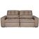 Sofá 4 Lugares Luizzi Bugatti II com Assento Retrátil Encosto Reclinável e Tecido Veludo Plush Cappuccino