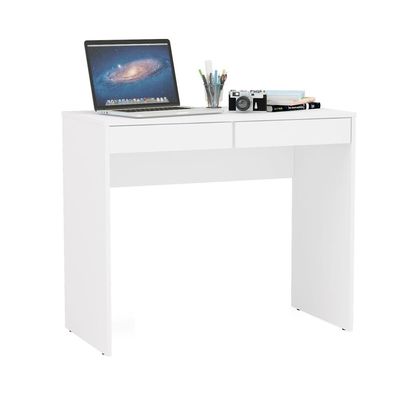 Mesa de Escritório Politorno Tijuca com 2 Gavetas Branco