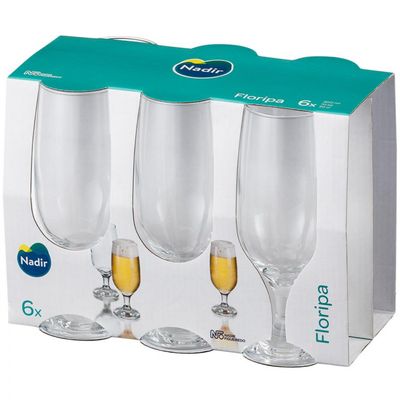 Conjunto de Taças para Cerveja Nadir Floripa 300 ml 6 Peças Transparente