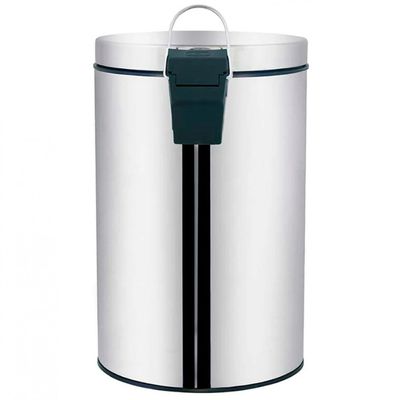Lixeira Mor Agata com Pedal em Aço Inox e Polipropileno 3L Prata