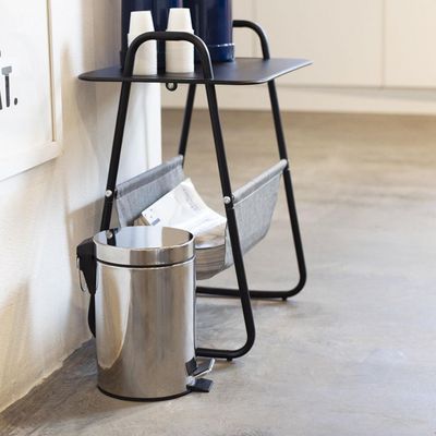 Lixeira Mor Agata com Pedal em Aço Inox e Polipropileno 3L Prata