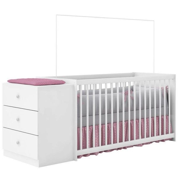 Berço Pura Magia Gutti com Cômoda e Suporte para Mosquiteiro Branco Berço Pura Magia Gutti com Cômoda e Suporte para Mosquiteiro Branco