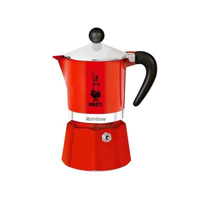 Cafeteira Italiana Bialetti Rainbow em Alumínio 3 Xícaras Vermelho