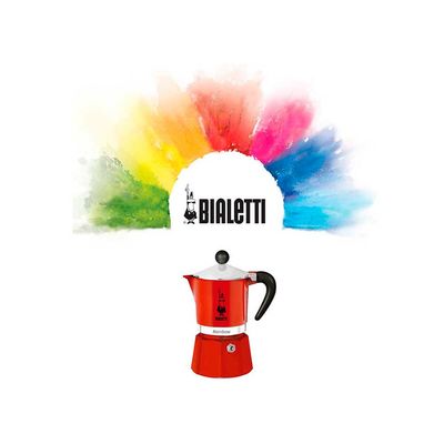 Cafeteira Italiana Bialetti Rainbow em Alumínio 3 Xícaras Vermelho