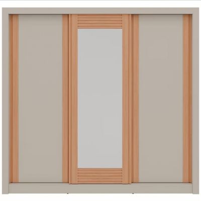 Guarda-Roupa Casal Bartira Village com 3 Portas 4 Gavetas Espelho e 243,1cm Areia