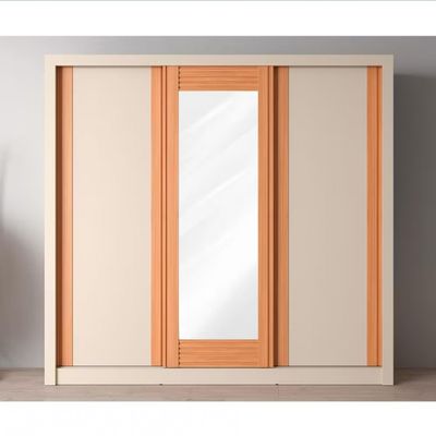 Guarda-Roupa Casal Bartira Village com 3 Portas 4 Gavetas Espelho e 243,1cm Areia