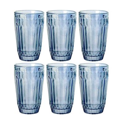 Conjunto de Copos Altos L`Hermitage Bretagne Luster 355 ml - 6 Peças Azul
