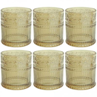 Conjunto de Copos Baixos L`Hermitage Republic 330 ml 6 Peças Ambar
