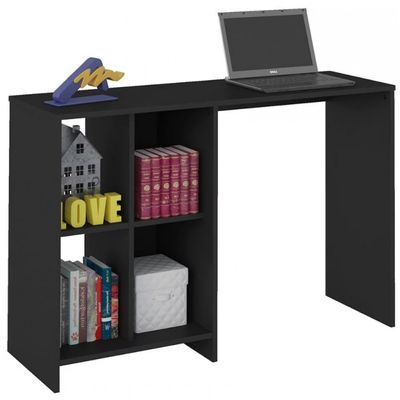 Escrivaninha Artely Matrix com 4 Nichos 110cm de Largura Preto Fosco