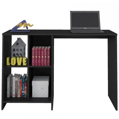 Escrivaninha Artely Matrix com 4 Nichos 110cm de Largura Preto Fosco