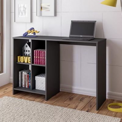 Escrivaninha Artely Matrix com 4 Nichos 110cm de Largura Preto Fosco