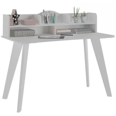 Escrivaninha Artely Sofia com Nichos 120cm de largura Branco Fosco
