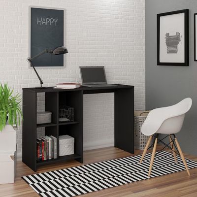 Escrivaninha Artely Matrix com 4 Nichos 110cm de Largura Preto Fosco