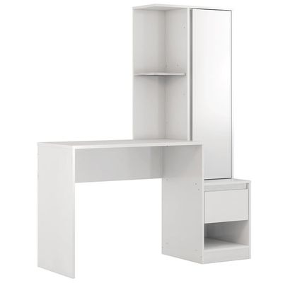 Escrivaninha com Armário Office Morada com 1 Porta 1 Gaveta e 3 Nichos Demóbile Branco