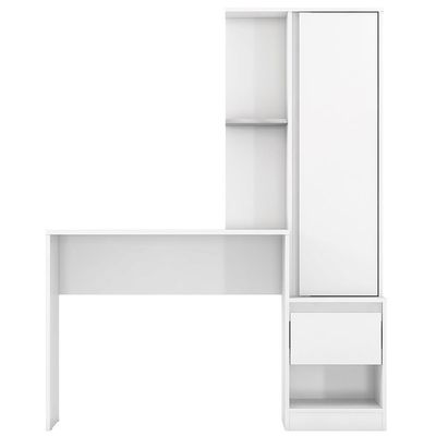 Escrivaninha com Armário Office Morada com 1 Porta 1 Gaveta e 3 Nichos Demóbile Branco