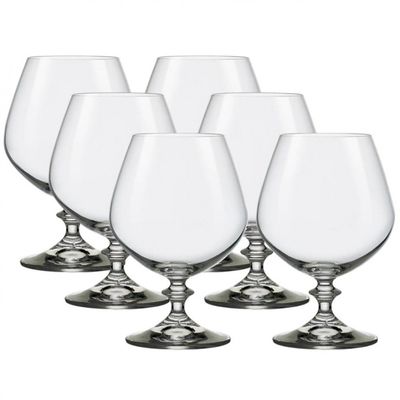 Conjunto de Taças para Conhaque Bohemia Angela 400 ml em Cristal Ecológico 6 Peças Transparente