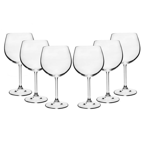 Conjunto de Taças para Vinho Borgonha Bohemia em Cristal 570 ml - 6 Peças Transparente