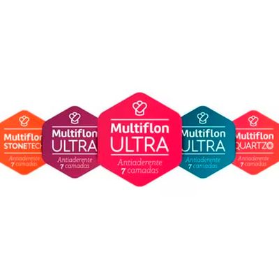 Frigideira Alta Multiflon Gourmet com Antiaderente Ultra 22 cm Preto