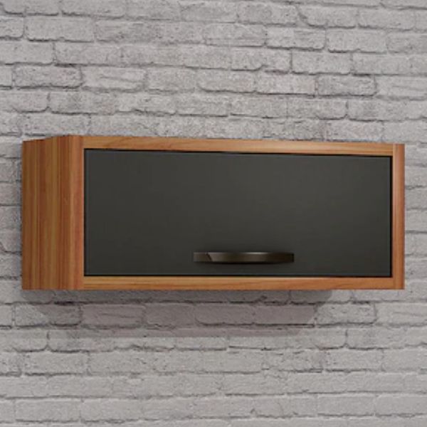 Armário de Geladeira Letícia MDP 1 Porta Basculante CHF Móveis Carvalho com Grafite Armário de Geladeira Letícia MDP 1 Porta Basculante CHF Móveis Carvalho com Grafite