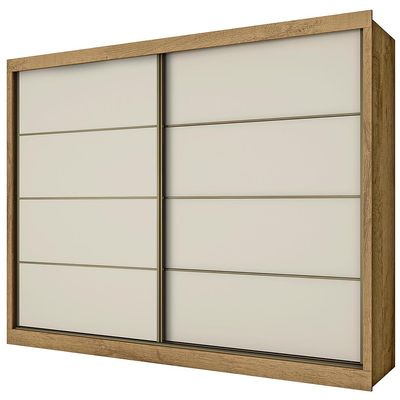Guarda-Roupa Made Marcs Sevilha Flex com 2 Portas, 6 Gavetas e 10 Prateleiras Amêndoa e Off White