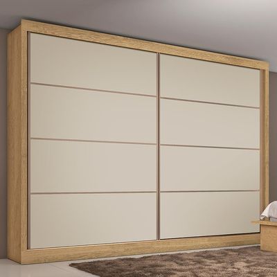 Guarda-Roupa Made Marcs Sevilha Flex com 2 Portas, 6 Gavetas e 10 Prateleiras Amêndoa e Off White