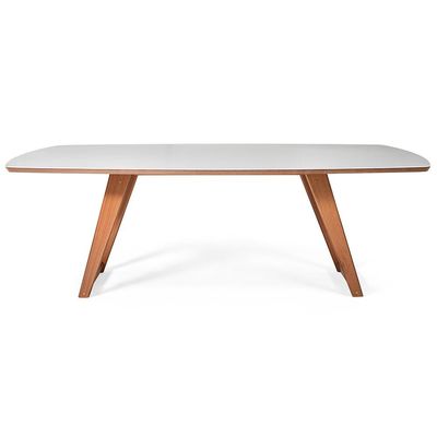 Mesa de Jantar Moara 75x180x100 cm Herval Off White com Amêndoa