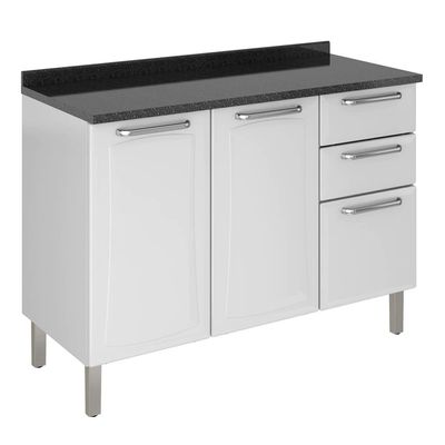 Balcão Itatiaia Tarsila com 3 Portas e 2 Gavetas Branco