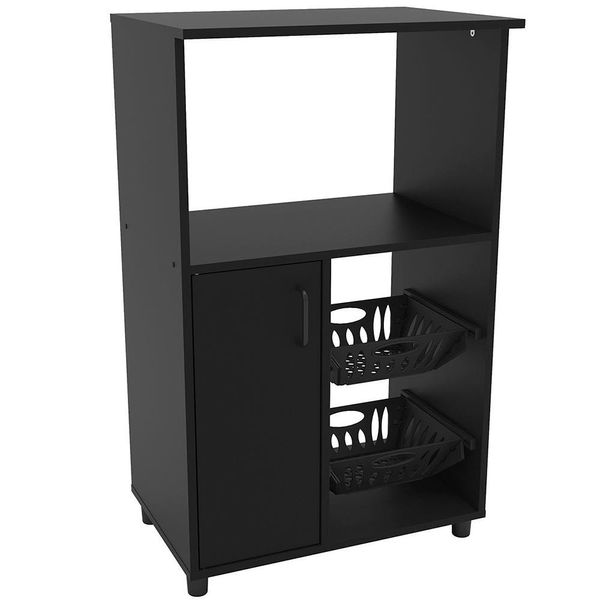 Fruteira Micro Facility com 1 Porta e 2 Cestas Politorno Preto Fruteira Micro Facility com 1 Porta e 2 Cestas Politorno Preto