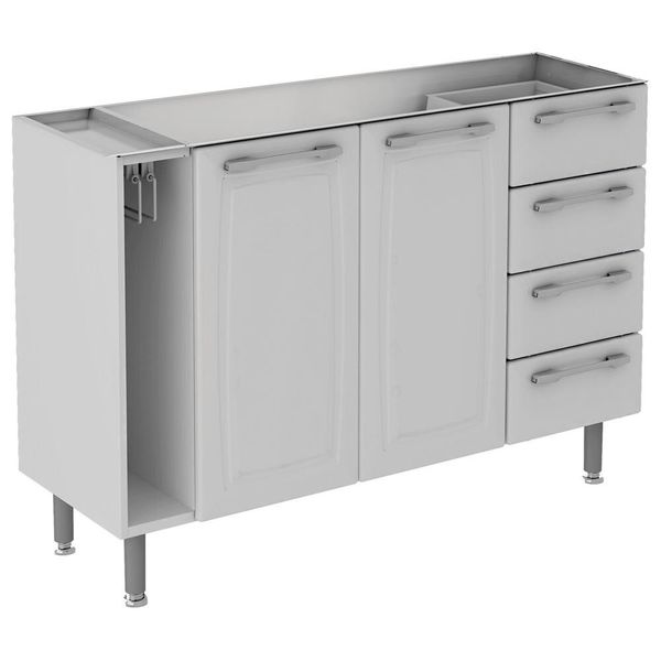 Balcão para Pia Itatiaia Diamante com 2 Portas e 4 Gavetas Branco Balcão para Pia Itatiaia Diamante com 2 Portas e 4 Gavetas Branco