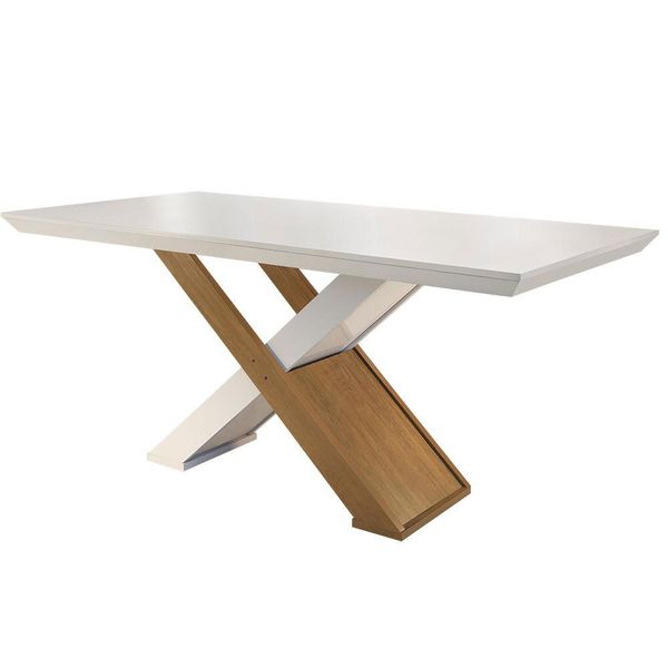 Mesa de Jantar Rufato Imperatriz Retangular 180x90 Imbuia com Off White Mesa de Jantar Rufato Imperatriz Retangular 180x90 Imbuia com Off White