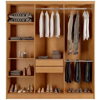 Guarda-Roupa Holanda 6 Portas e 2 Gavetas Rufato Imbuia com Blonde