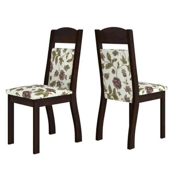 Mesa de Jantar com 6 Cadeiras Viero Natali Chocolate com Amora
