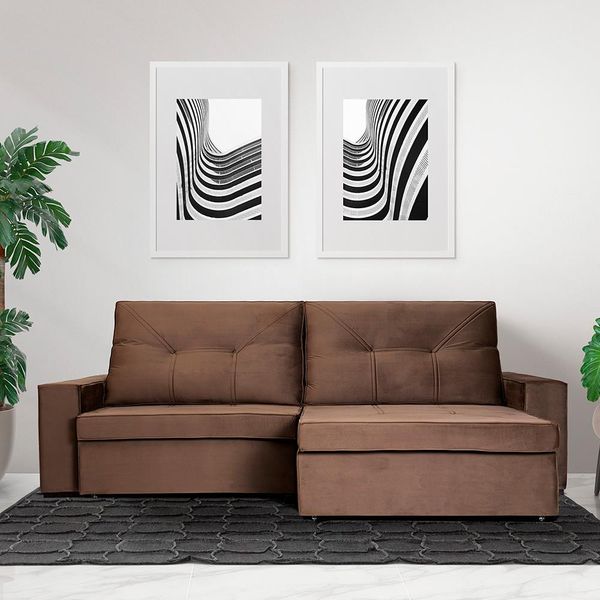 Sofá 4 Lugares Master Legacy Retrátil e Reclinável em Veludo Chocolate Sofá 4 Lugares Master Legacy Retrátil e Reclinável em Veludo Chocolate