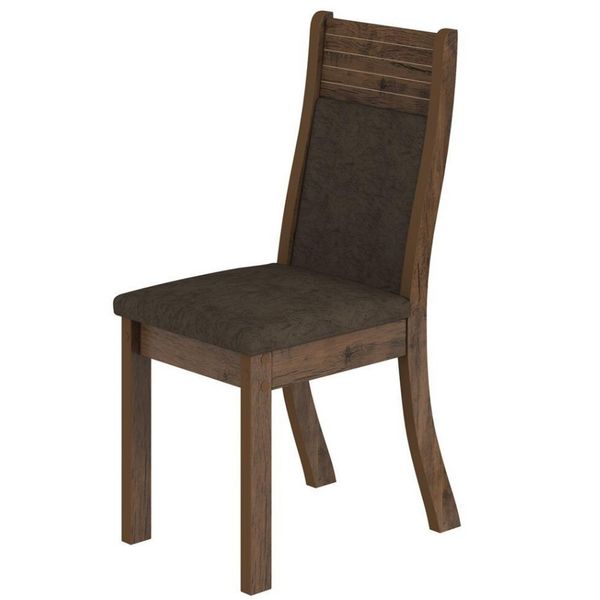 Cadeira Viero Proença em Tecido Fendy com Chocolate Cadeira Viero Proença em Tecido Fendy com Chocolate