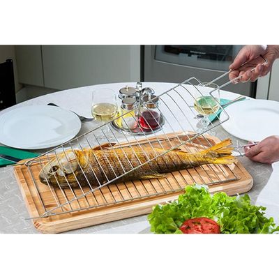 Conjunto de Grelhas para Peixe e Coraçãozinho Utimil em Aço Cromado 2 Peças Cromado