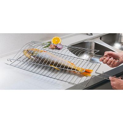 Conjunto de Grelhas para Peixe e Coraçãozinho Utimil em Aço Cromado 2 Peças Cromado