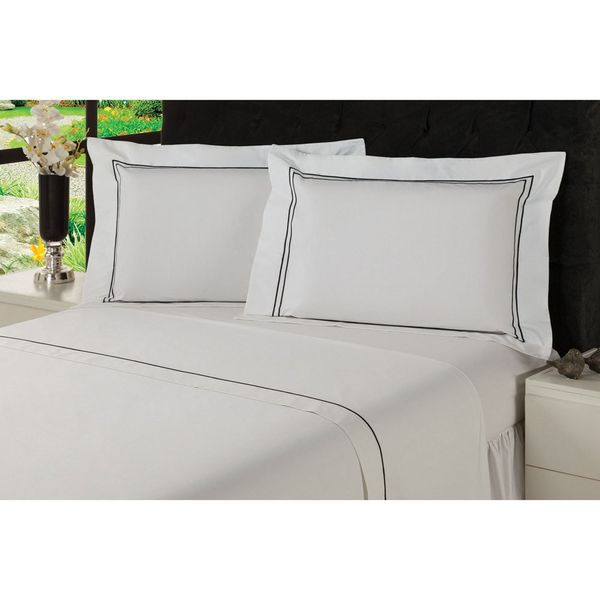 Jogo de Cama King Plumasul 1388 Harmonious 233 Fios 4 Peças Branco Jogo de Cama King Plumasul 1388 Harmonious 233 Fios 4 Peças Branco