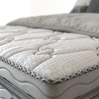 Cama Box Casal Probel Alabama com Euro Pillow e Molas Ensacadas 68x138x188 cm Branco com Cinza