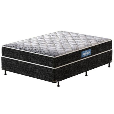 Cama Box de Casal Probel Guarda Costas Promiddle Espuma D28 60x138x188cm Branco com Preto
