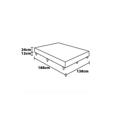 Base Box para Colchão de Casal Luckspuma Sevilla 36x88x188cm Marrom