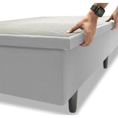 Base Box para Colchão de Casal MGA Lift Cotton com Baú e Pistão à Gás 39x138x188cm Cinza