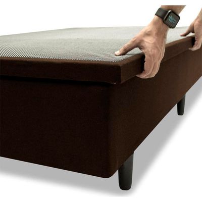 Base Box para Colchão de Casal MGA Lift Cotton com Baú e Pistão à Gás 39x138x188cm Marrom