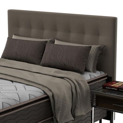 Cabeceira para Cama King Size Probel Texas em Tecido Suede Bege