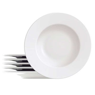 Conjunto com 6 Pratos Rasos Tramontina Maria Augusta em Porcelana 28 cm Branco