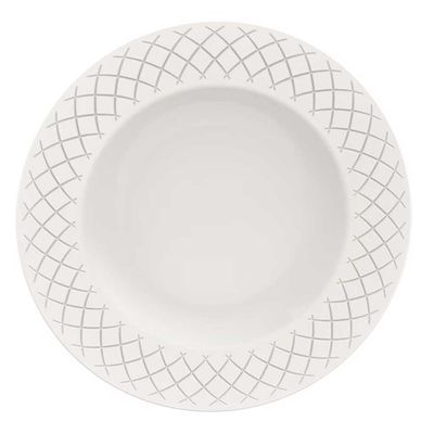 Conjunto com 6 Pratos Rasos Tramontina Ingrid em Porcelana 27 cm Branco